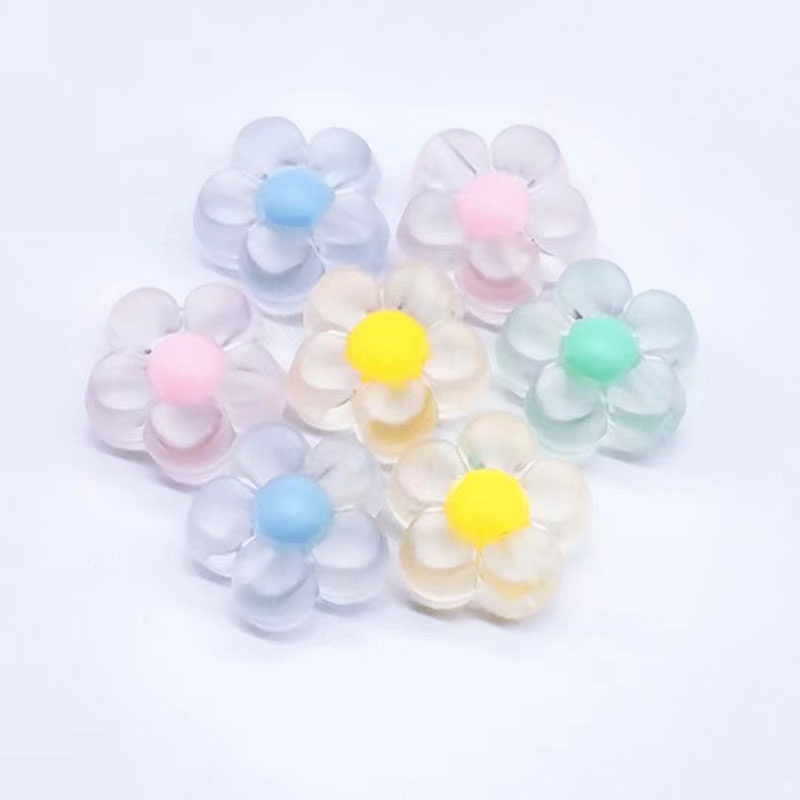 Bộ 30 Hạt Nhựa Acrylic Trong Suốt Hình Hoa Dùng Làm Trang Sức Thủ Công