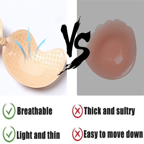 Áo Lót Nâng Ngực Không Dây / Áo Ngực Vô Hình Tự Dính Không Dây / Không Gọng Không Đường May Lưng Đẹp BH