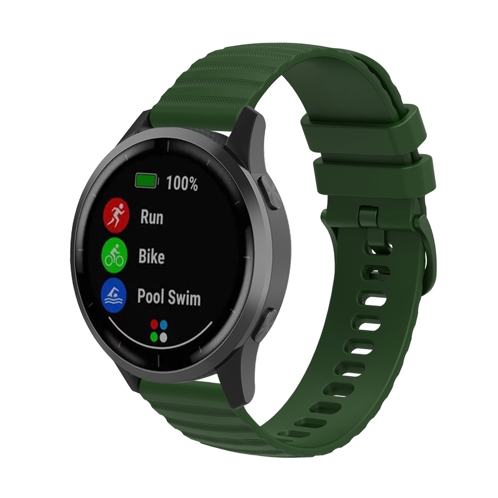 Dây Đeo Silicon 18 20 22mm Cho Garmin Vivoactive 4S 4 3 Forerunner 255 255s 245 645 Music 158 55 Venu SQ 2 2s Plus