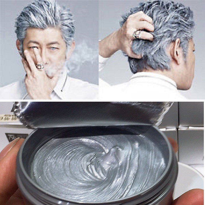 sáp vuốt tóc nam màu xám khói,thuốc nhuộm tóc  ,Sáp vuốt đổi màu tóc tạm thời 120g-[M-FLHSB]
