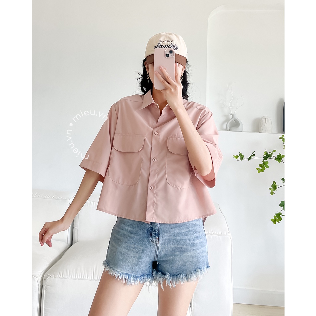 Quần short jean nữ thiết kế lai tua dài MIEU - JS01