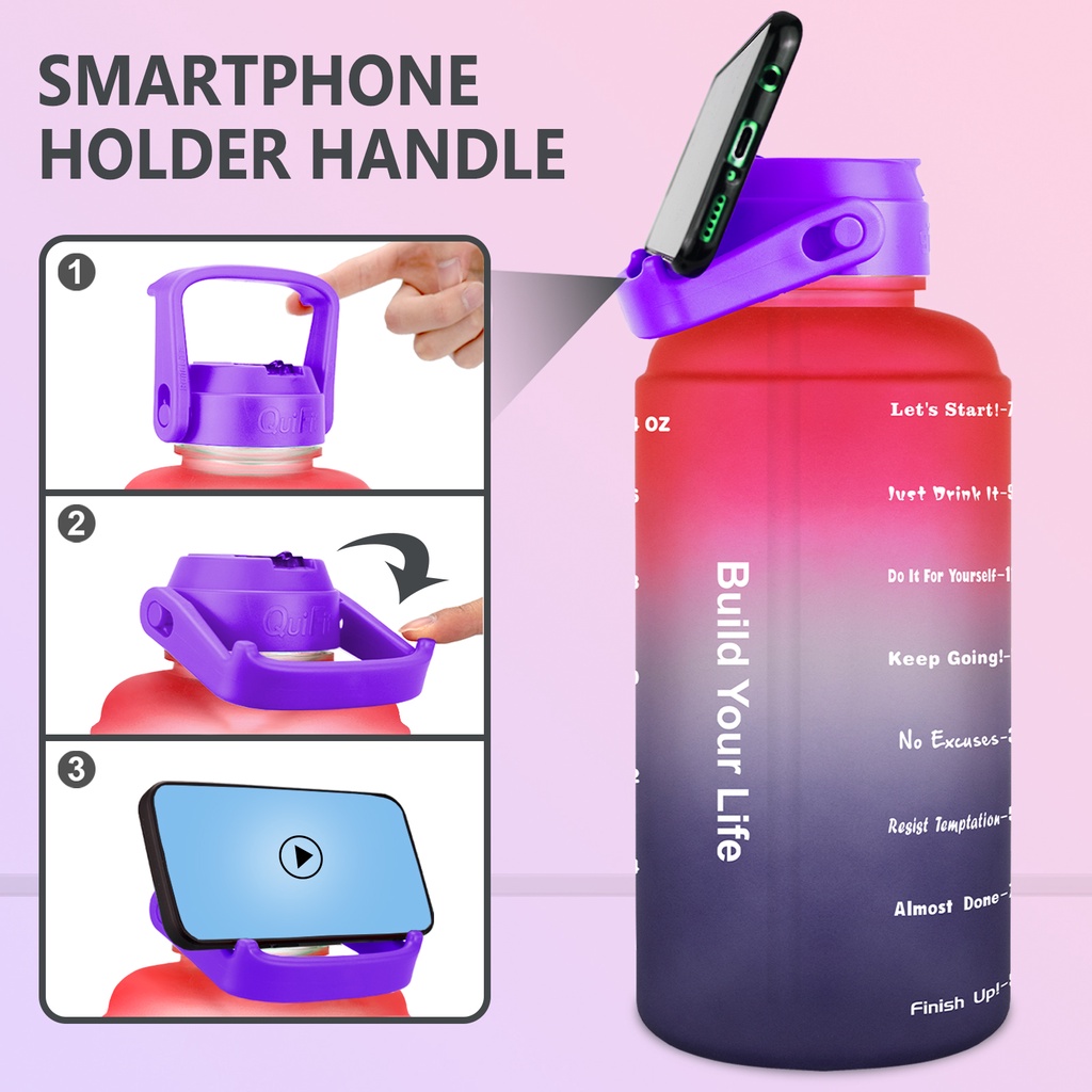 Bình Nước Thể Thao QuiFit 2.2L Kèm Ống Hút Tiện Dụng