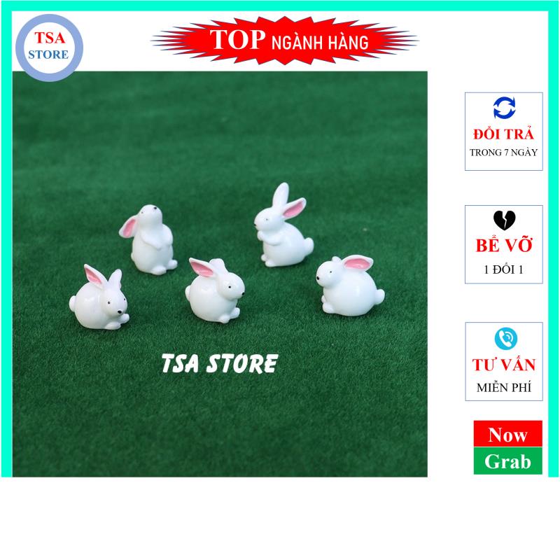 Phụ kiện tiểu cảnh terrarium Thỏ trắng trang trí tiểu cảnh/chậu cây mini/hồ cá/bonsai/hòn non bộ/sen đá/xương rồng