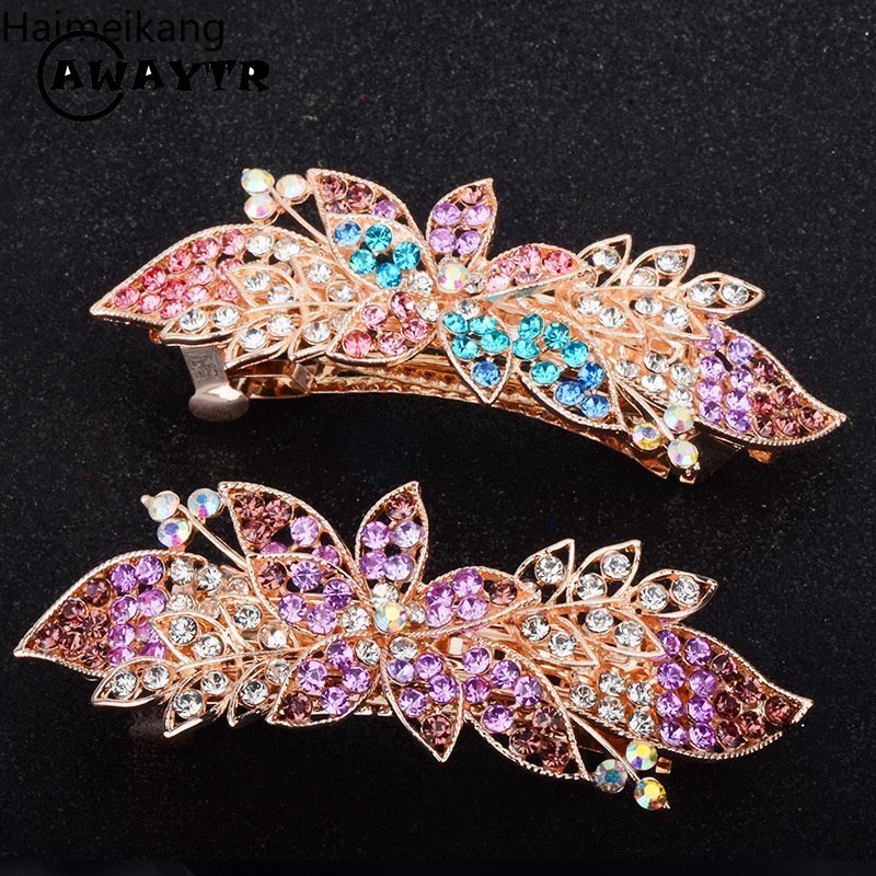 Kẹp Tóc Hình Nơ Bằng Hợp Kim Dát Kim Cương Pha Lê Phong Cách Hàn Quốc Mới Thanh Lịch Dành Cho Bạn Nữ