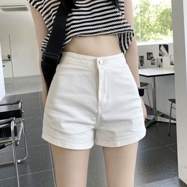 Quần short kaki jeans trơn GUM OFFICIAL co giãn ôm mông, quần đùi bò ngắn đen trắng xanh