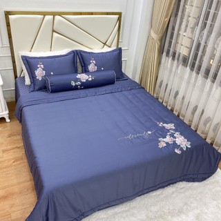 Bộ chăn ga gối phi lụa trần bông 5 món đủ kích cỡ