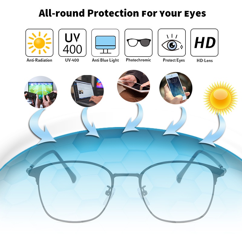 Kính Chống Tia uv Ánh Sáng Xanh Máy Tính Có Thể Thay Thế Tiện Dụng Cho Nam Và Nữ