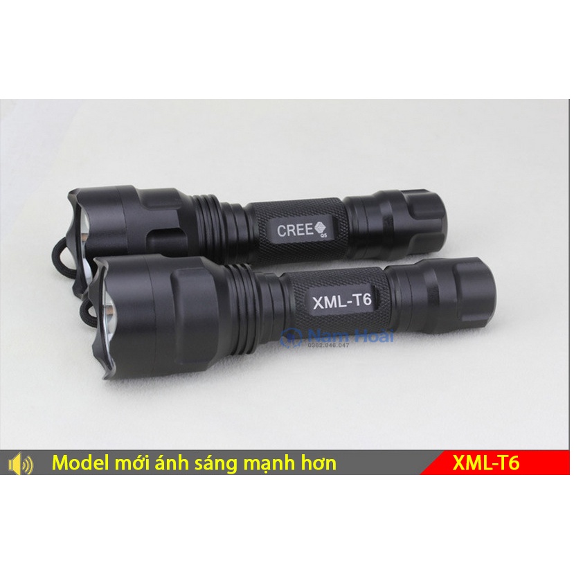 Đèn pin LED siêu sáng UltraFire C8 chống nước cao cấp