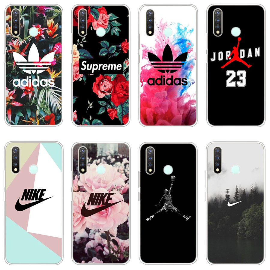 Ốp Điện Thoại Silicone Trong Suốt Chống Sốc In Logo nike AJ / adidas Cho Vivo y51 2015 y50 y69 v19 y19