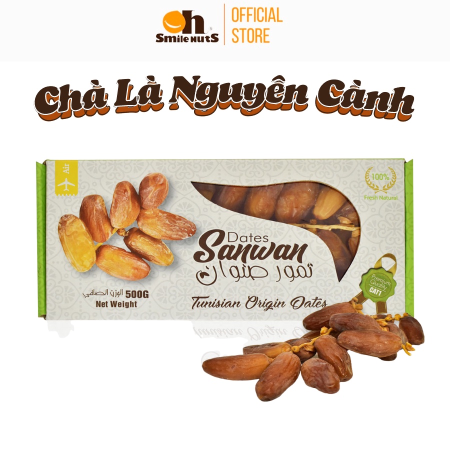 Chà là nguyên cành Sanwan Deglet Nour Tunisia hộp 500g