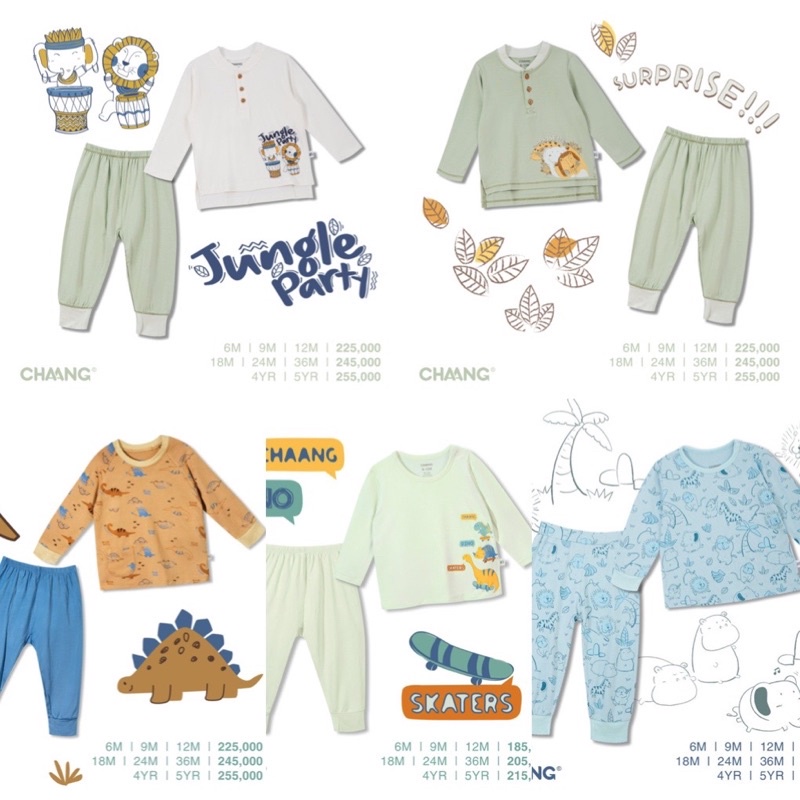 Bộ quần áo Chaang dành cho bé size từ 6-9m đến 5 tuổi