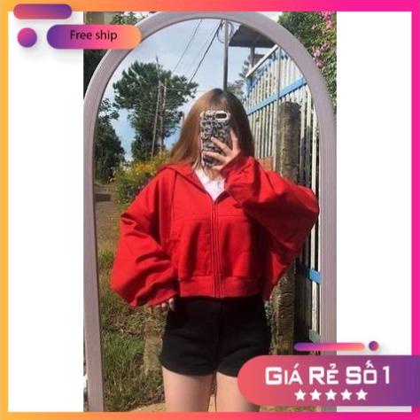 [Big sale] Áo Khoác Hoodie Croptop Nữ Dáng Ngắn Chất Nỉ Ngoại Tay Bồng, Ảnh Thật❤️Áo Crt Lửng Có Mũ Chất Nỉ Bông Dày Mịn
