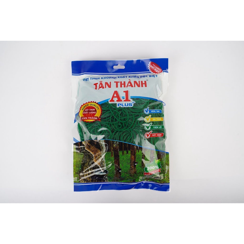 Dây Thun Màu Xanh Loại 1 Cột, Buộc Hàng Hóa Kích Cỡ 1.6cm, 2.5cm, 3.8cm - Loại Lớn, Trung, Nhí Hiệu Tân Thành [500g]