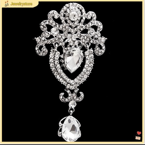 Ghim Cài Áo Hình Hoa Lớn Đính Đá Pha Lê Cho Cô Dâu