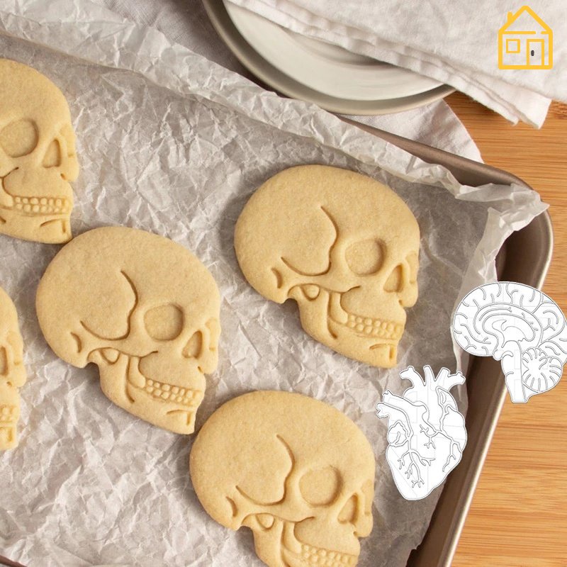 Bộ Khuôn Nhấn Tạo Hình Bánh Quy / Pie / Halloween / Giáng Sinh Mini