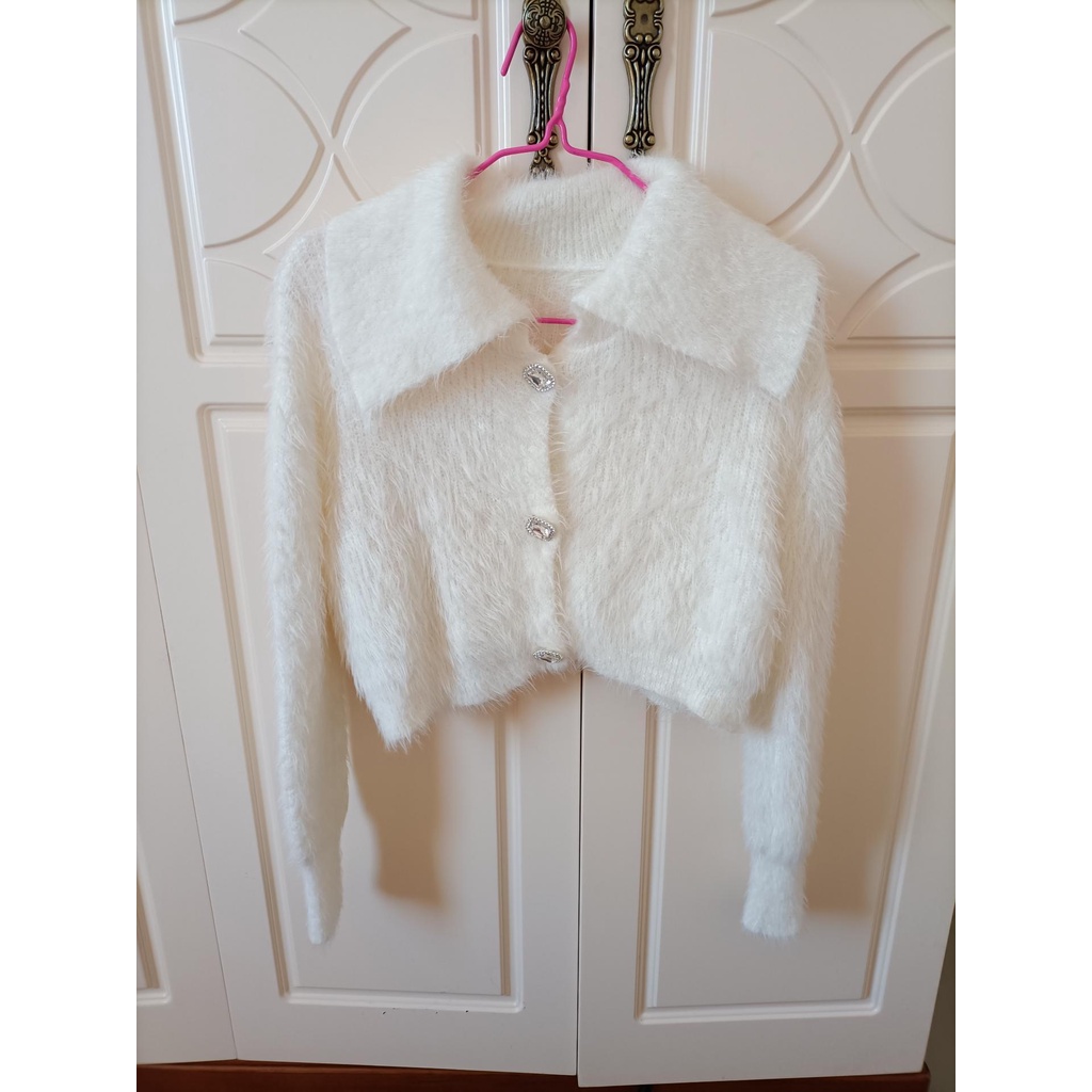 [ORDER] Áo len lông thỏ áo cardigan tiểu thư - Áo len nữ cardigan cổ bẻ thu đông AO080 ICC Official Store