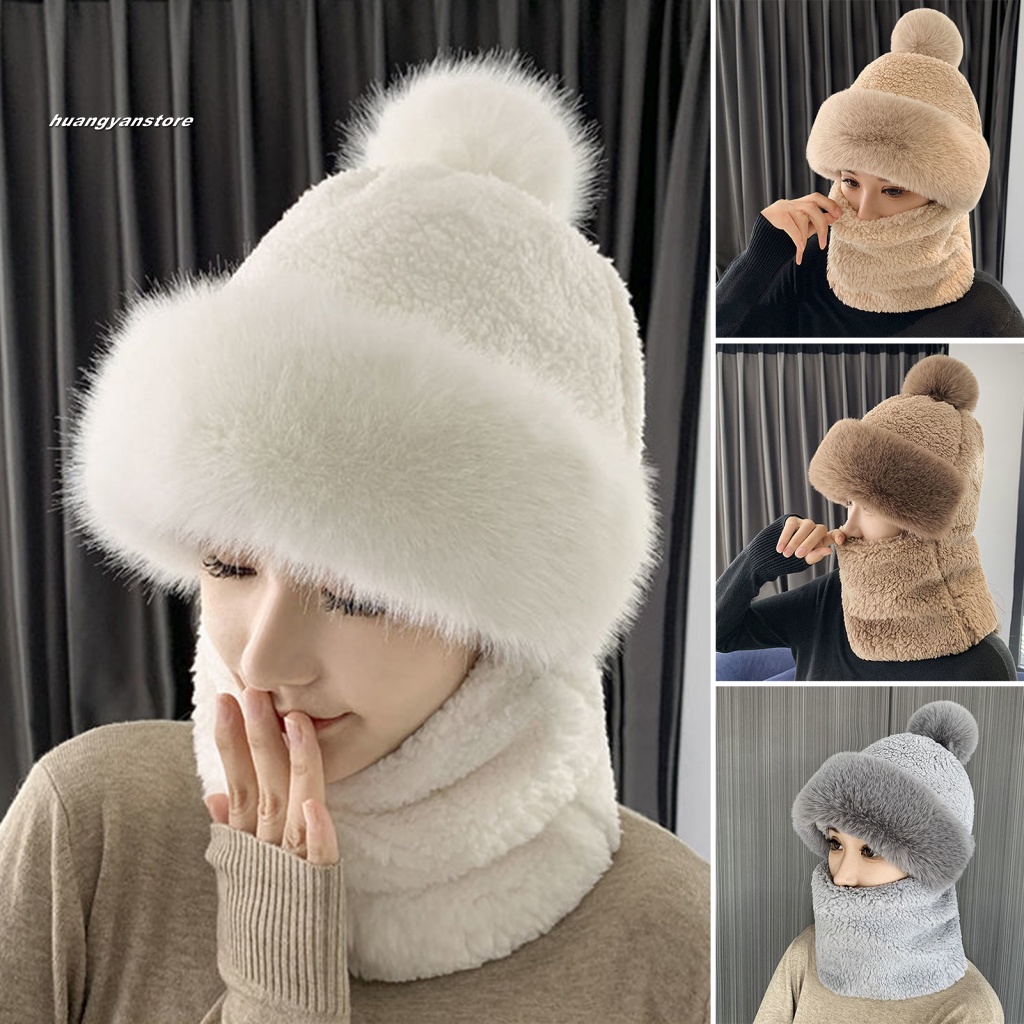 HY| Mũ Trùm Đầu Giữ Ấm Cổ Dày Dặn Thoải Mái Thời Trang Mùa Đông Cho Nữ