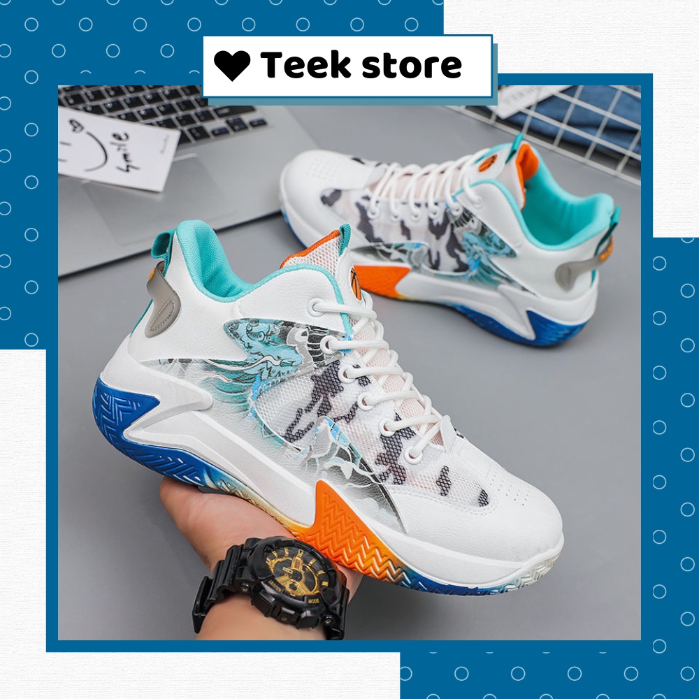 Giày bóng rổ Nam thể thao hoạ tiết bắt mắt kiểu dáng ôm chân nâng gót Hàn Quốc 2022 - G45