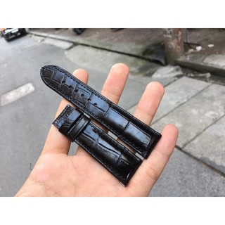Dây đồng hồ da cá sấu nhập khẩu khâu tay handmade