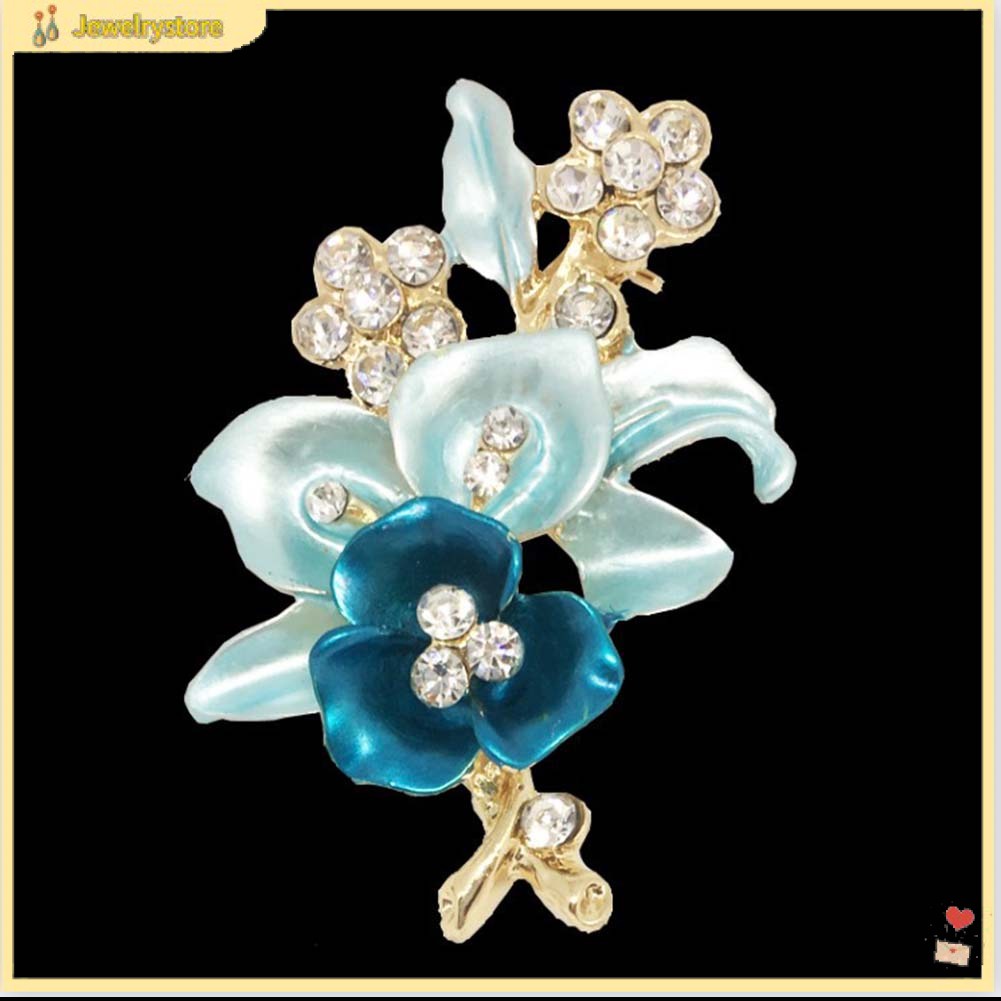 Ghim cài áo hình hoa đính kim cương giả thời trang dành cho nữ