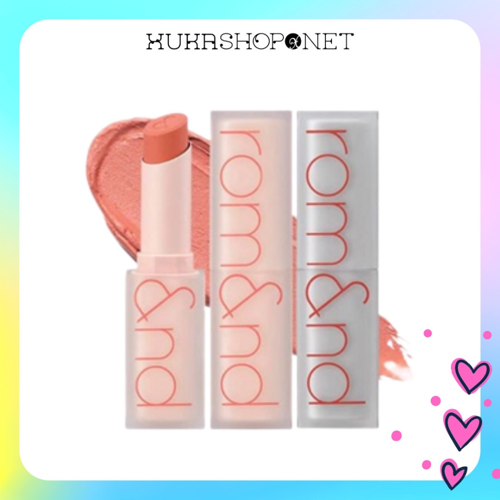 Son thỏi siêu lì Hàn Quốc Romand New Zero Matte Lipstick lên màu siêu xinh 3g