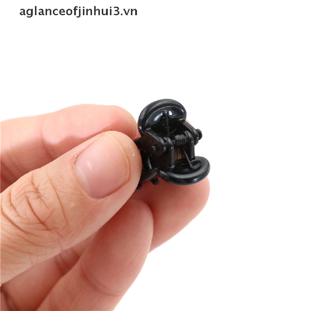 Set 12 Kẹp Tóc Càng Cua Bằng Nhựa Màu Đen