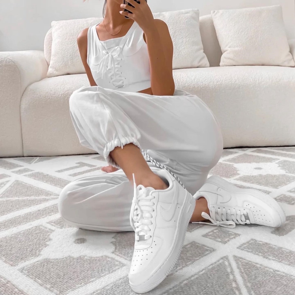 Giày Nam Nữ Đẹp Giá Rẻ Ulzzang Đế Bánh Mì, Giày Nike Air Force 1 Cổ Thấp AF1 Trắng Đi Học Đi Chơi G185 Alice.Sneaker