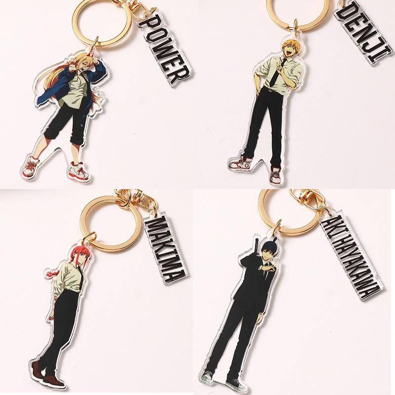 Móc Chìa Khóa Bằng Acrylic Hình Nhân Vật Anime Chainsaw Man Denji Makima Aki Hayakawa Power Pochita