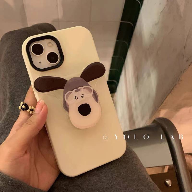 Ốp điện thoại silicone có giá đỡ hình chú chó hoạt hình Wallace và Gromit thích hợp cho iphone 14promax 13 12 11
