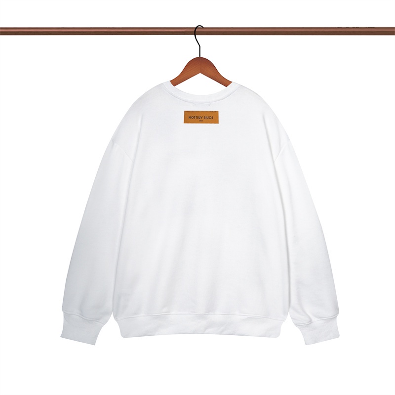 L &amp; V Áo Sweatshirt Cổ Thuyền Thoải Mái Thêu Logo Đường Phố Cao Cấp Thiết Kế Thoải Mái Thời Trang