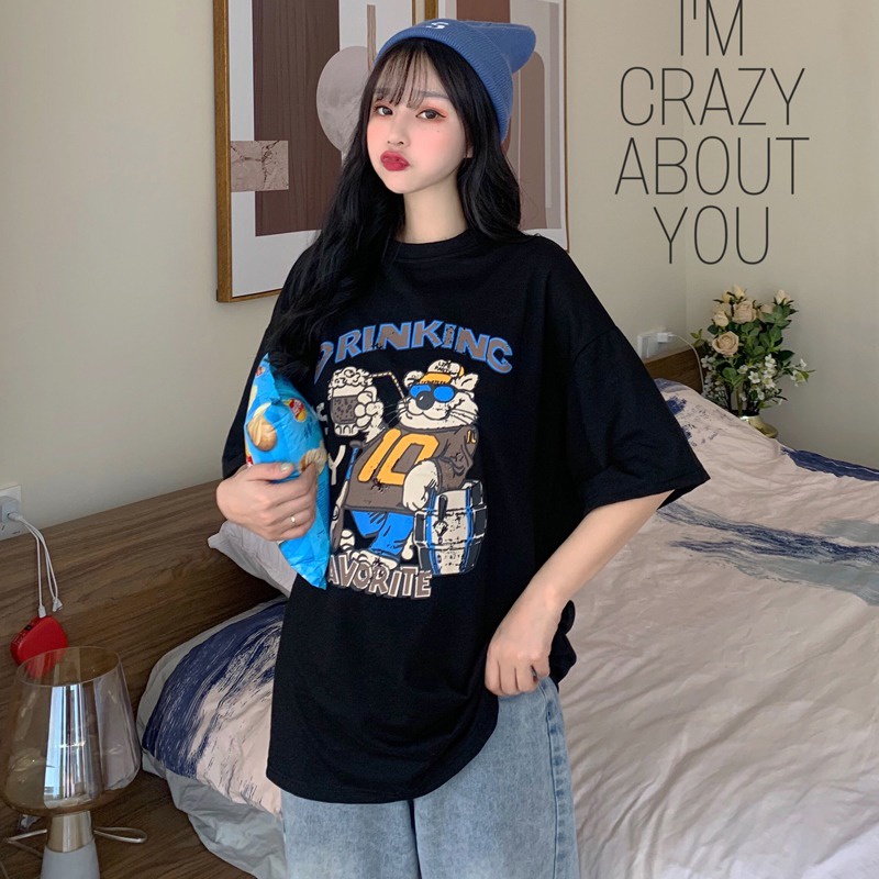 NRVP Áo Thun Unisex Mùa Hè Dáng Suông Tay Cộc Phong Cách Hàn Quốc Cho Nam Nữ