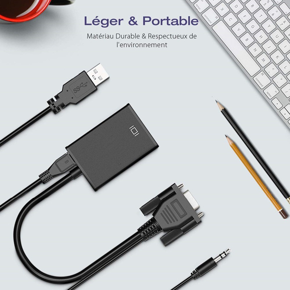Cáp ChuyểN VGA Sang HDMI 1080P HD VớI Audio VGA2HD TV AV Sang HDTV Video Cho TV / PC