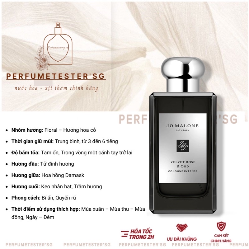 Nước hoa Jo Malone Velvet Rose & Oud -𝒑𝒆𝒓𝒇𝒖𝒎𝒆𝒕𝒆𝒔𝒕𝒆𝒓