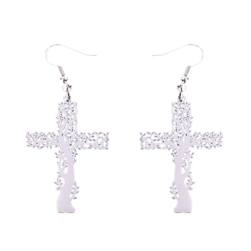 Khuyên Tai Hình Thánh Giá Chất Liệu Thép Không Gỉ