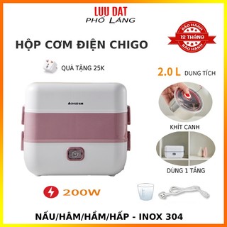 Hộp cơm điện 4 ngăn inox 2 tầng đựng nhiều món