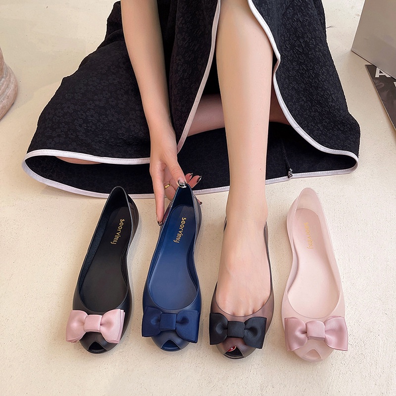 Giày Sandal Nhựa Dẻo Trong Suốt Hở Mũi Thời Trang Mùa Hè 2022 Cho Nữ Soervimy mã sp B75-B3