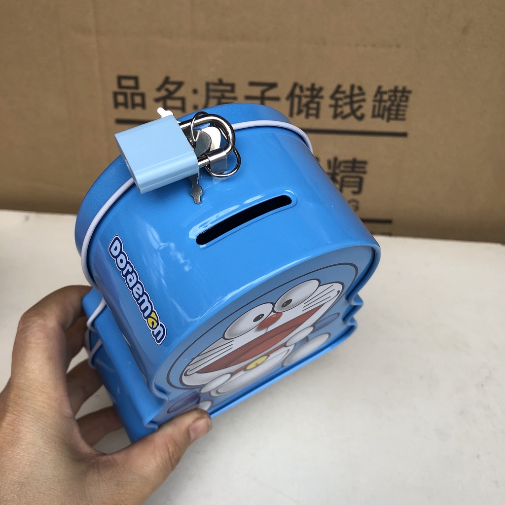 Ống heo tiết kiệm bằng sắt có khóa mini-Hình Mon