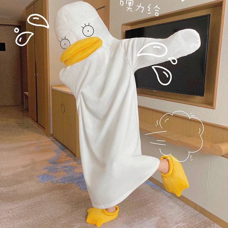🎀【Bán Nóng】🎀 Bộ Đồ Ngủ Liền Thân Hình Vịt Gintama Elizabeth Vui Nhộn Thời Trang Thu Đông Cho Nam Và Nữ