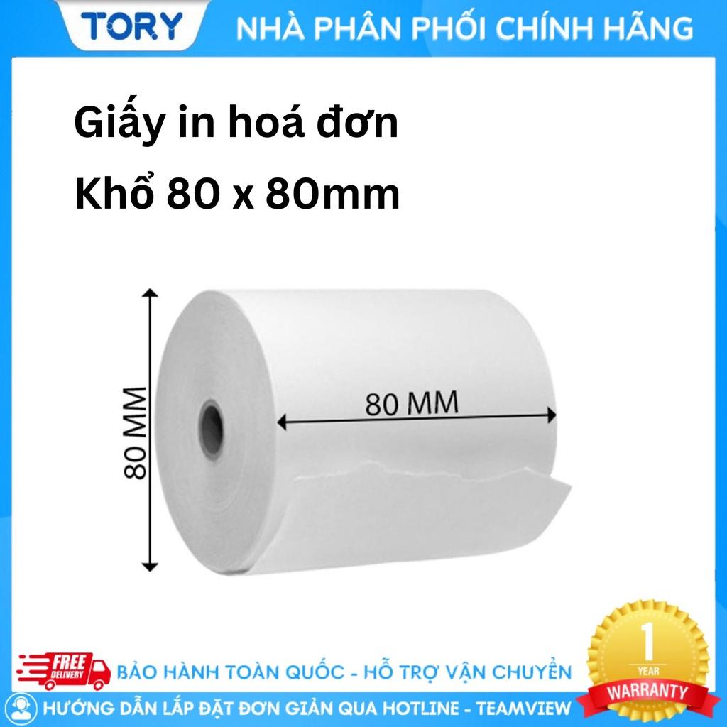 Cuộn giấy in bill, giấy in nhiệt, giấy in hoá đơn khổ K80. Giấy in hoá đơn siêu thị, shop quần áo, tiệm cafe size 80mm