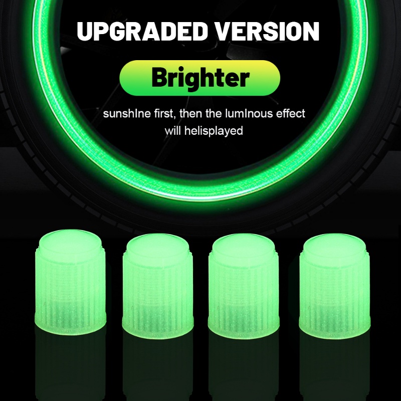 1 / 4 Nắp Van Dạ Quang Trang Trí Bánh Xe Hơi