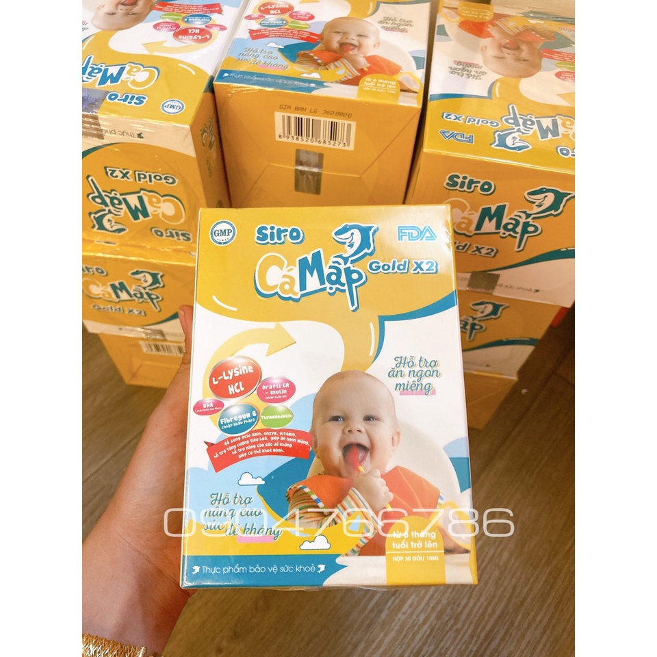 SIRO CÁ MẬP 🥰🥰 Siro giúp bé ăn ngon, tăng cân, tiêu hoá tốt, hết táo bón, 1 hộp 30 gói