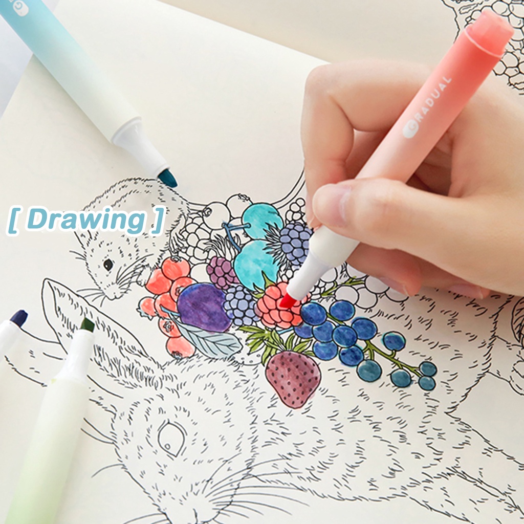 Set 4 Bút Đánh Dấu Mực Gradient Ngòi 4mm Dành Cho Học Sinh / Văn Phòng