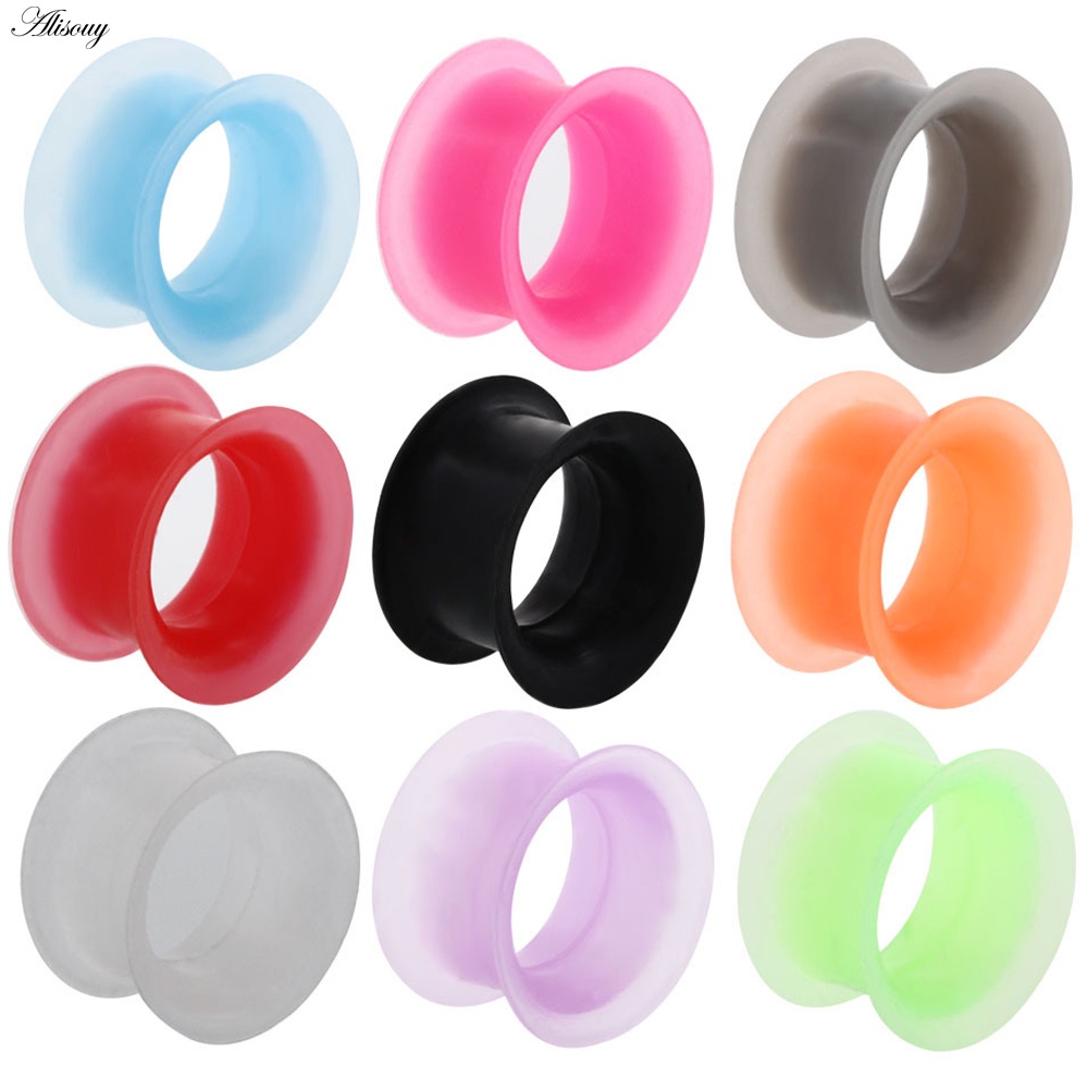 Bộ 2 Khuyên Nong Tai Bằng Silicone Mỏng Linh Hoạt 3mm-25mm