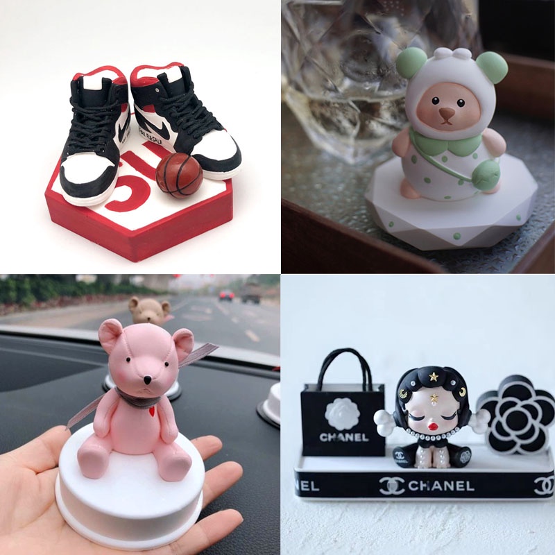 Hình Chữ Nhật Tròn Hình Kim Cương Đế Hình Học Thạch Cao Khuôn Silicon Tự Làm Xe Hương Liệu Khuếch Tán Đá Coaster Bàn Xoay Khuôn Xi Măng