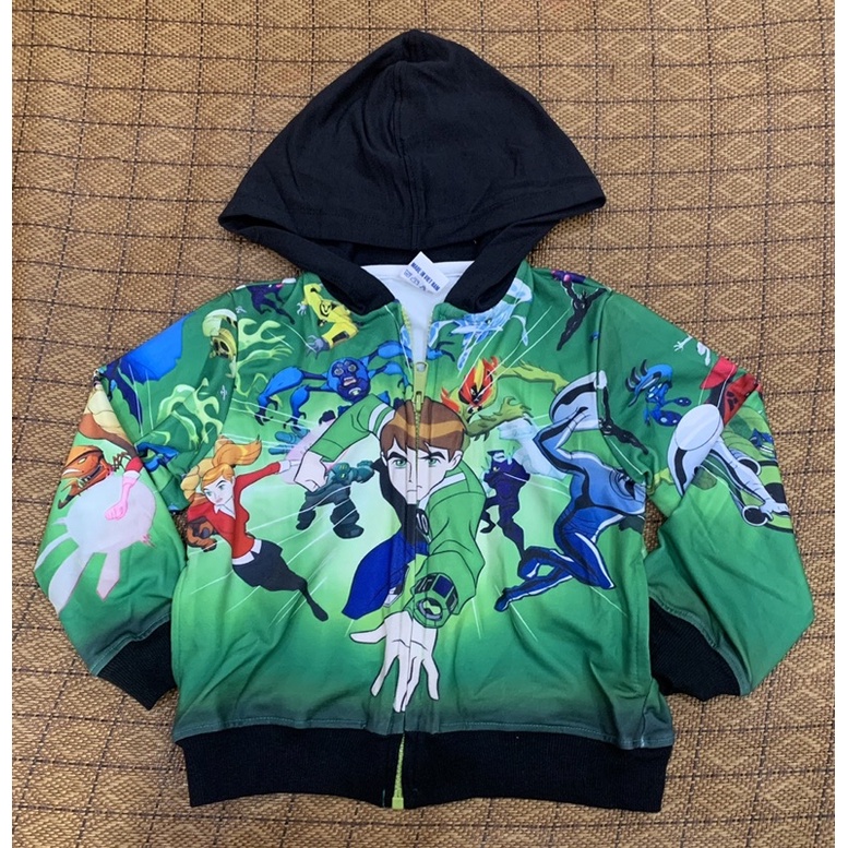 Áo Khoác Thun Da Cá In 3D Cho Bé 15kg-45kg