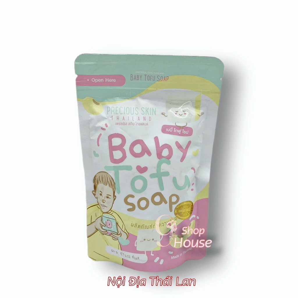 01 Cục Xà Bông Trắng Da BABY TOFU SOAP Precious Skin Thái Lan