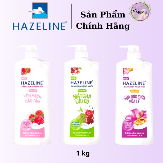 Sữa Tắm Hazeline 1kg - Matcha Lựu Đỏ & Yến Mạch Dâu Tằm - Cho Làn Da Sáng Mịn