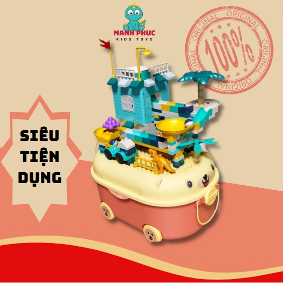 Đồ chơi lego, lắp ráp cầu trượt thả bi vui nhộn, đồ chơi trí tuệ cho các bé
