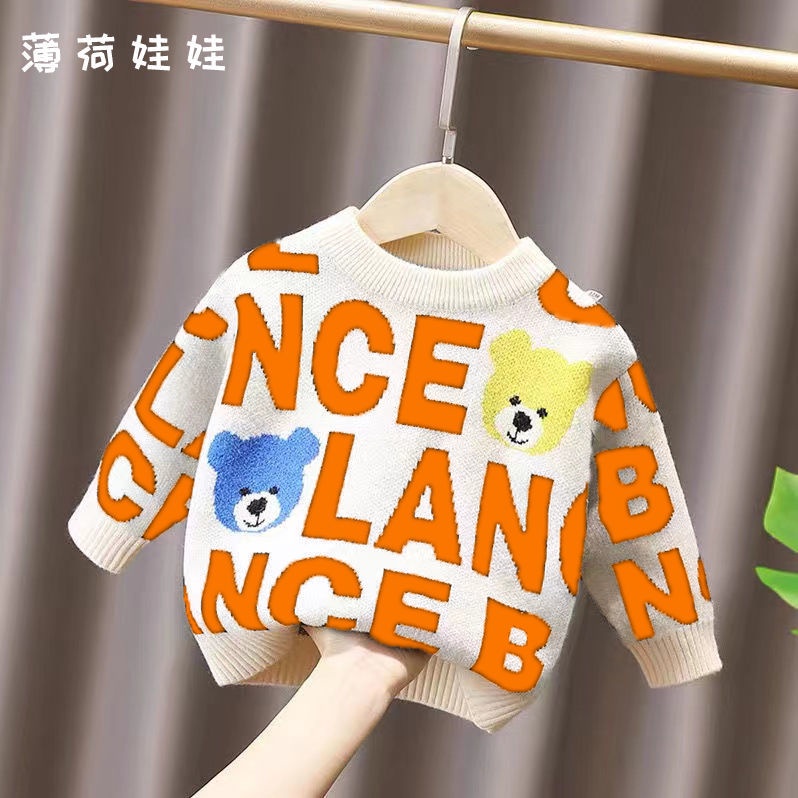 Áo Sweater Lông Chồn Dày Dặn Cổ Tròn Phong Cách Thời Trang Mới 2022 Cho Bé Trai