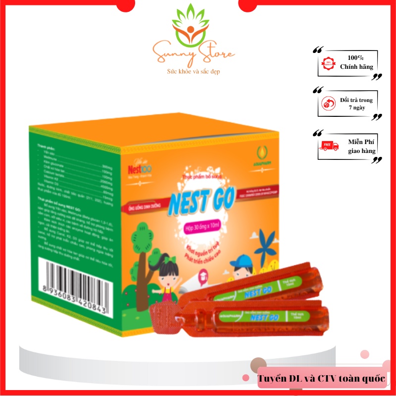 Thực phẩm bổ sung Nest Go - Ống Uống Dinh Dưỡng Nest Go - Thương hiệu: Aquapharm - Xuất xứ: Việt Nam